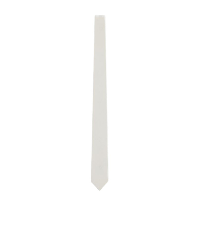 Saint Laurent Pointed-tip Faille Tie In White