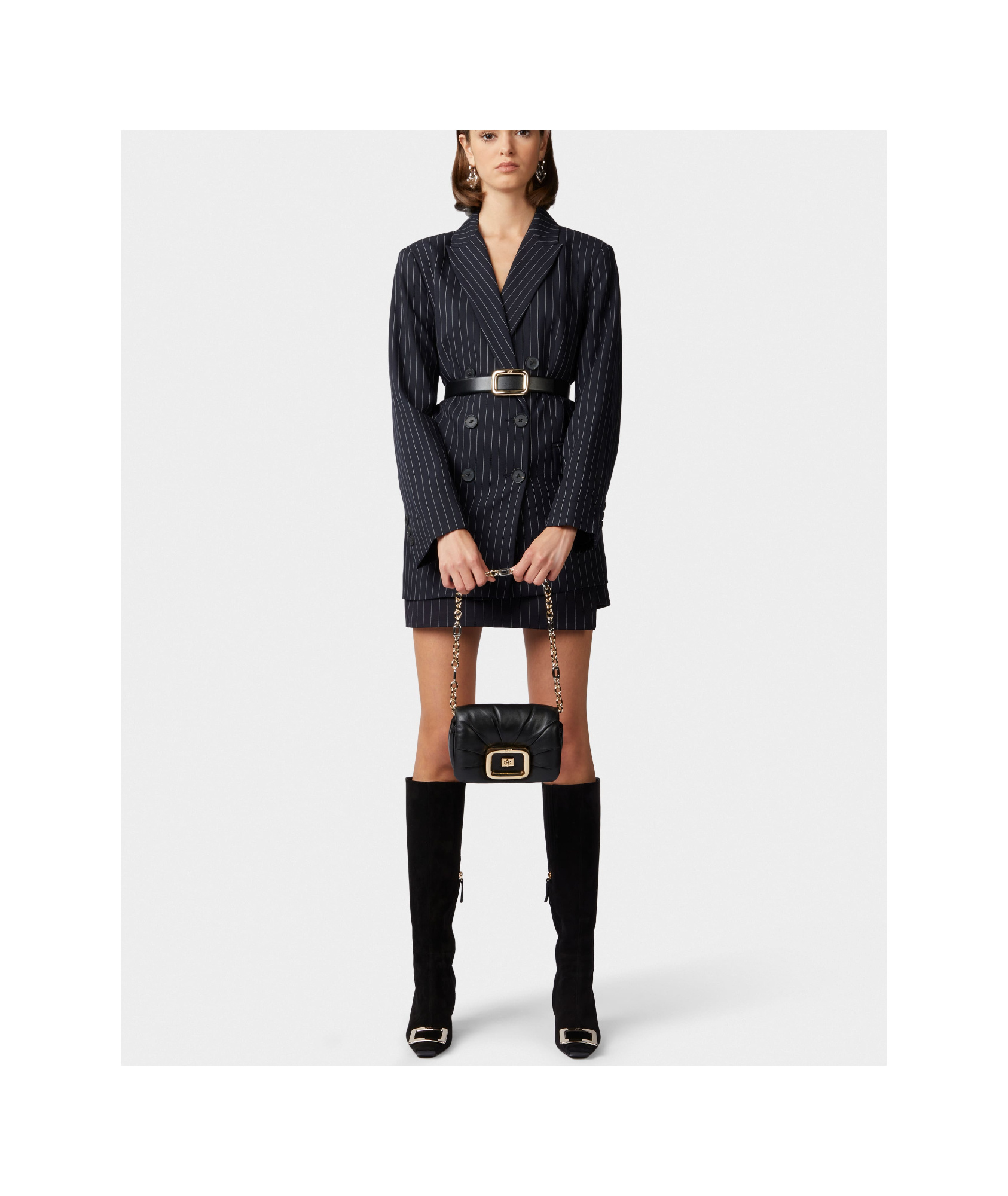 Roger Vivier Women's Leather Bag With Gold Hardware In Black