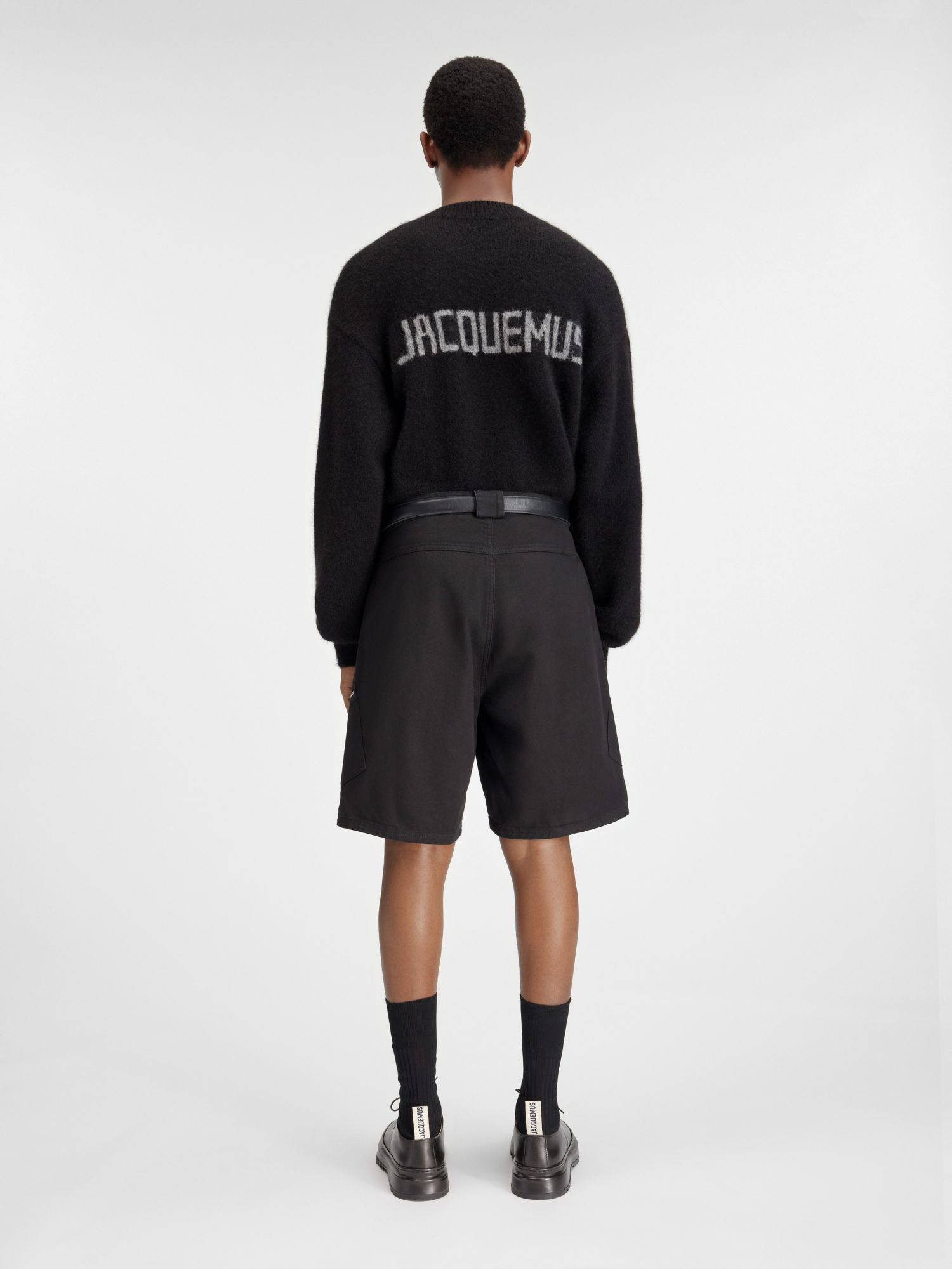 Shop Jacquemus Zipped Cargo Shorts In Black