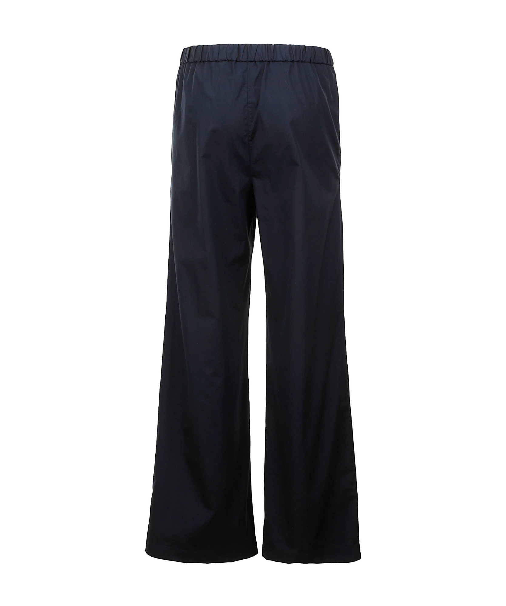 Aspesi Elastic Waist Straight Leg Plain Trousers In Black