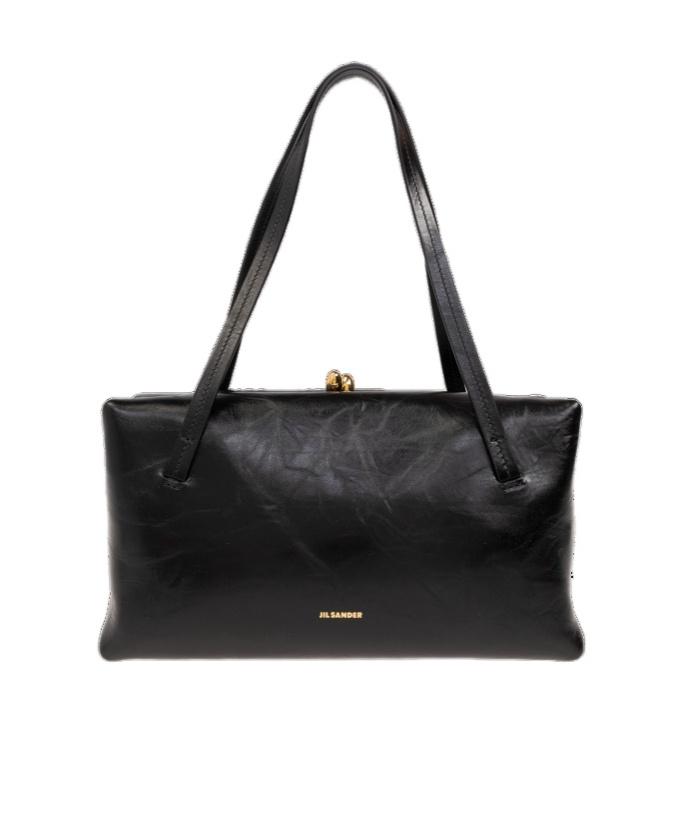 Jil Sander Small Goji Leather Shoulder Bag In Black