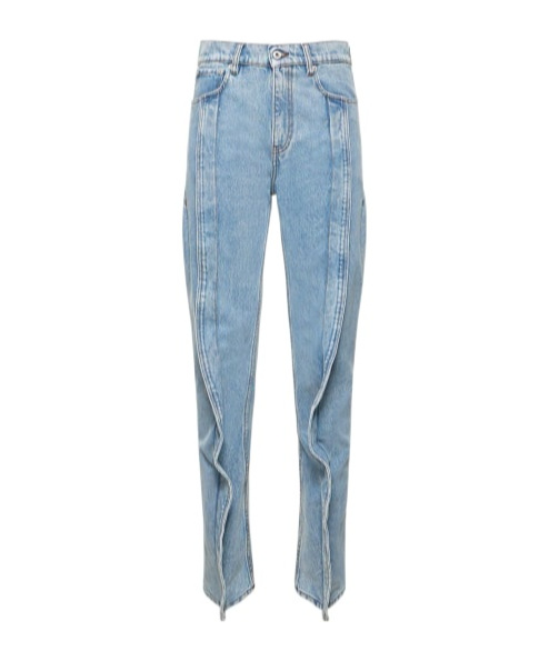 Y/project High-rise Pleated Jeans Pants In Blue