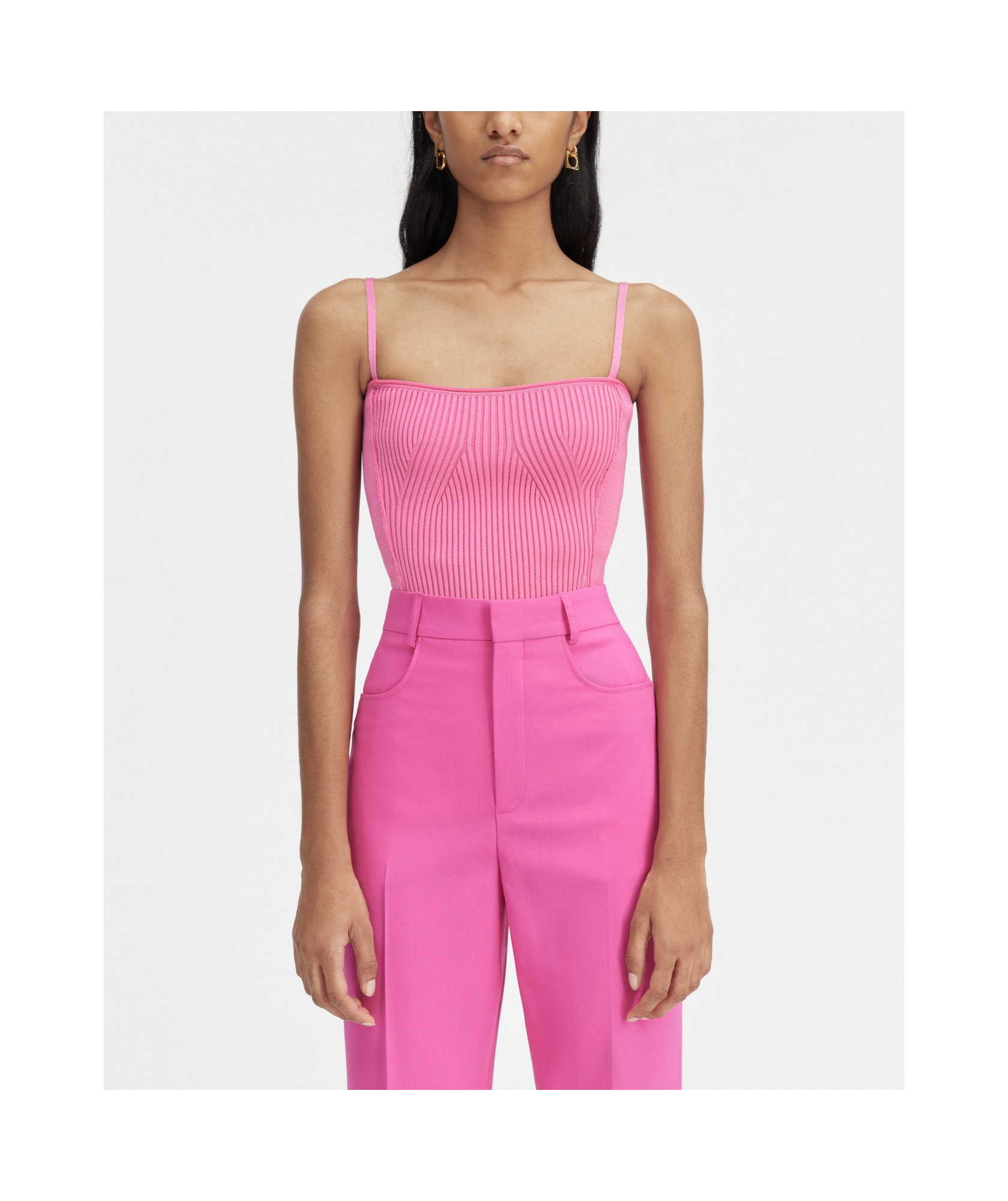 Jacquemus Rib Knitting Sling In Pink