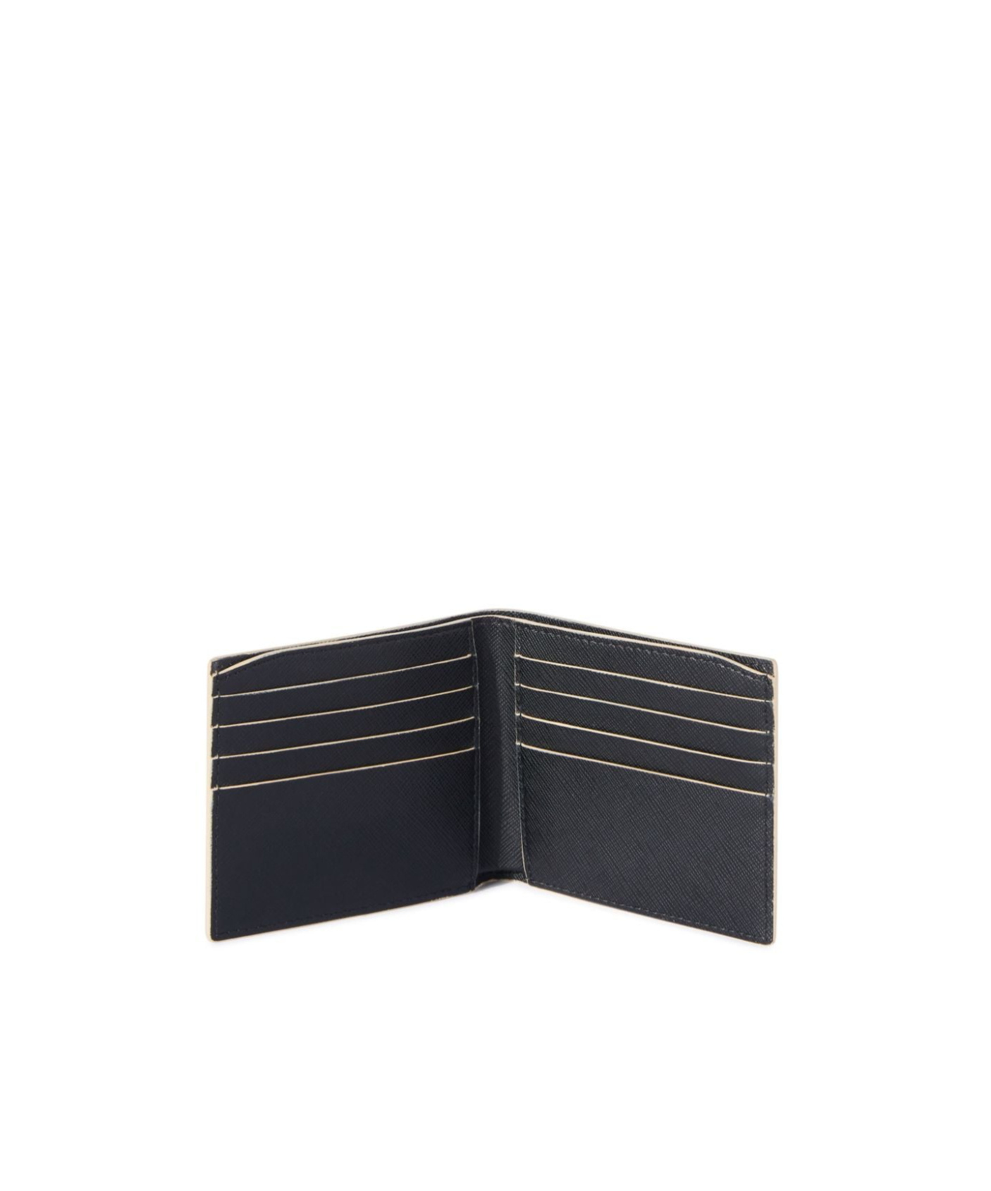 Off-white Logo-print Leather Bi-fold Wallet In Black