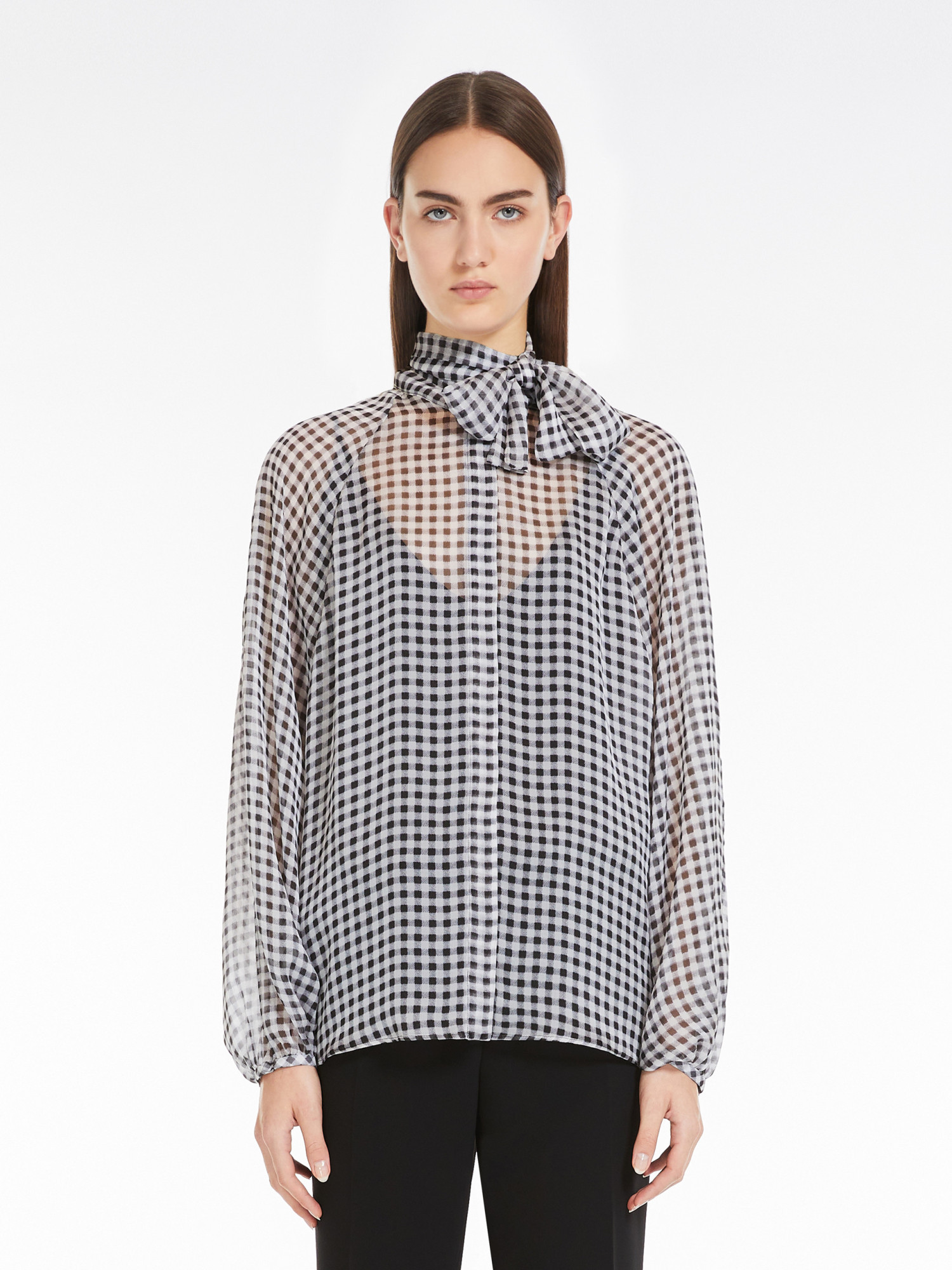 Max Mara Bow-tie Blouse In Gray
