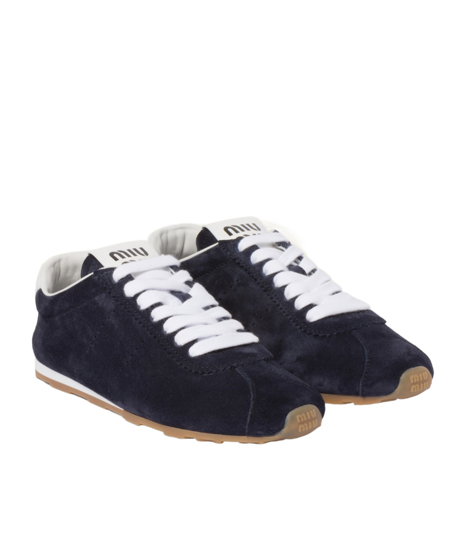 Miu Miu Fabric And Suede Sneakers With Contrast Sole