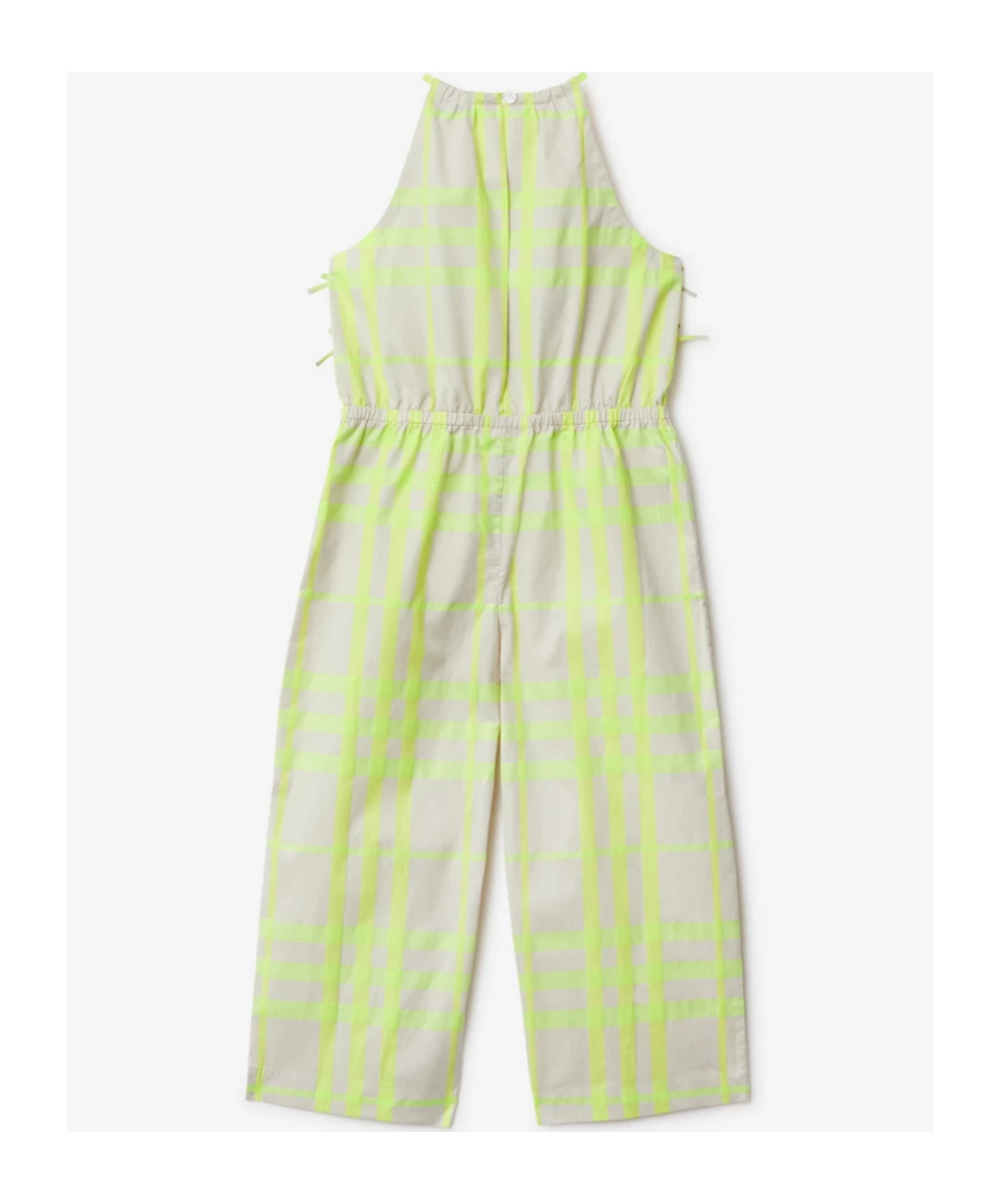 Burberry Check-pattern Jumpsuit In Yellow
