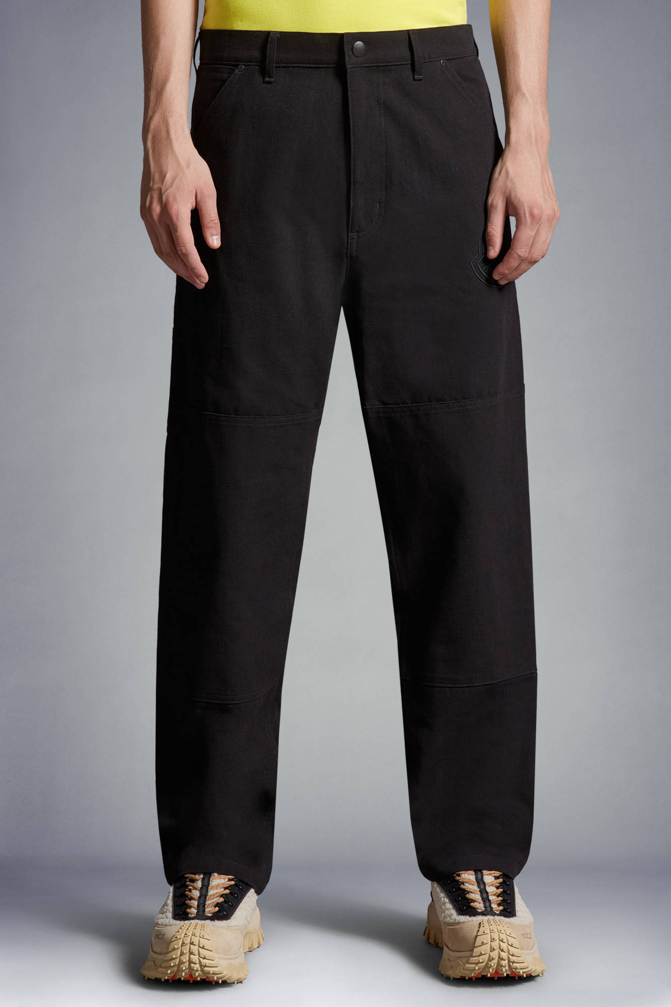 Moncler Logo-embroidered Cotton Track Pants In Black