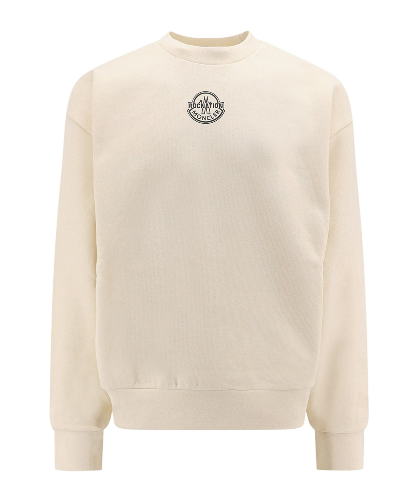 Moncler Long-sleeved Rib Sweater In White