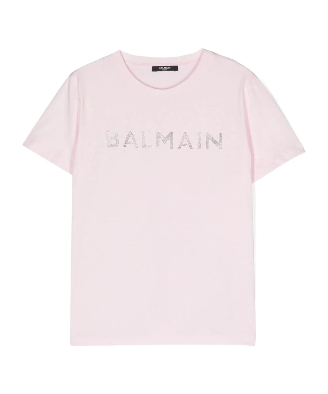BALMAIN CRYSTAL-EMBELLISHED LOGO T-SHIRT