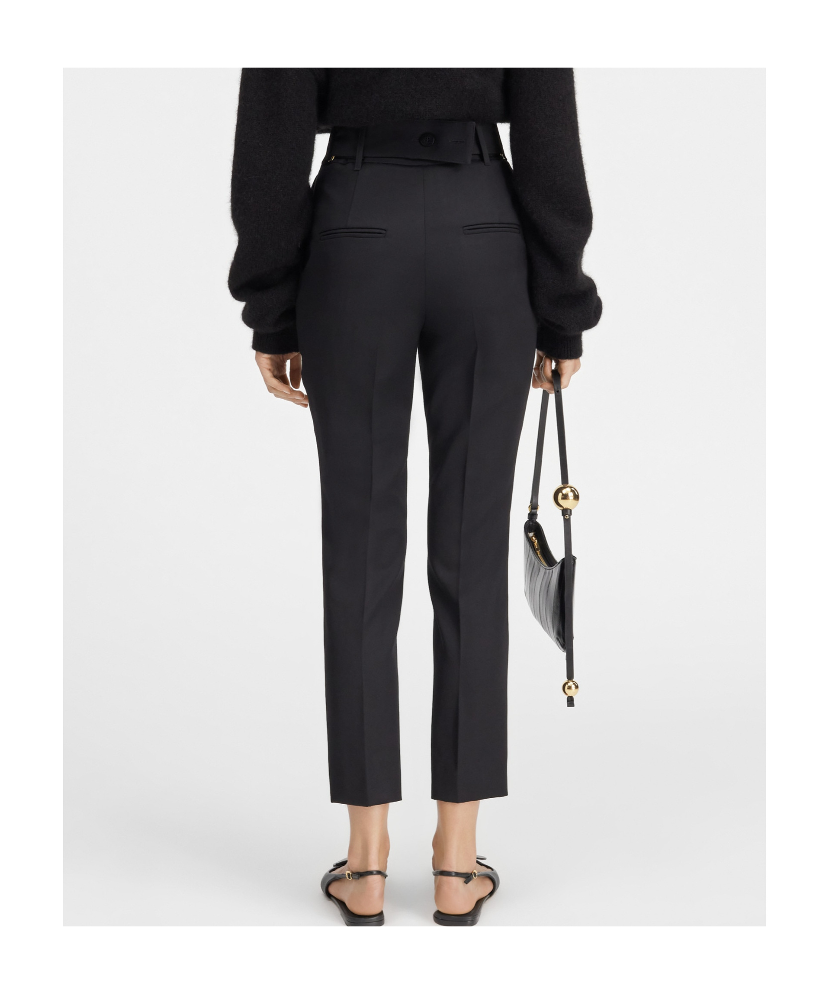 Jacquemus High-waisted Casual Pants In Black