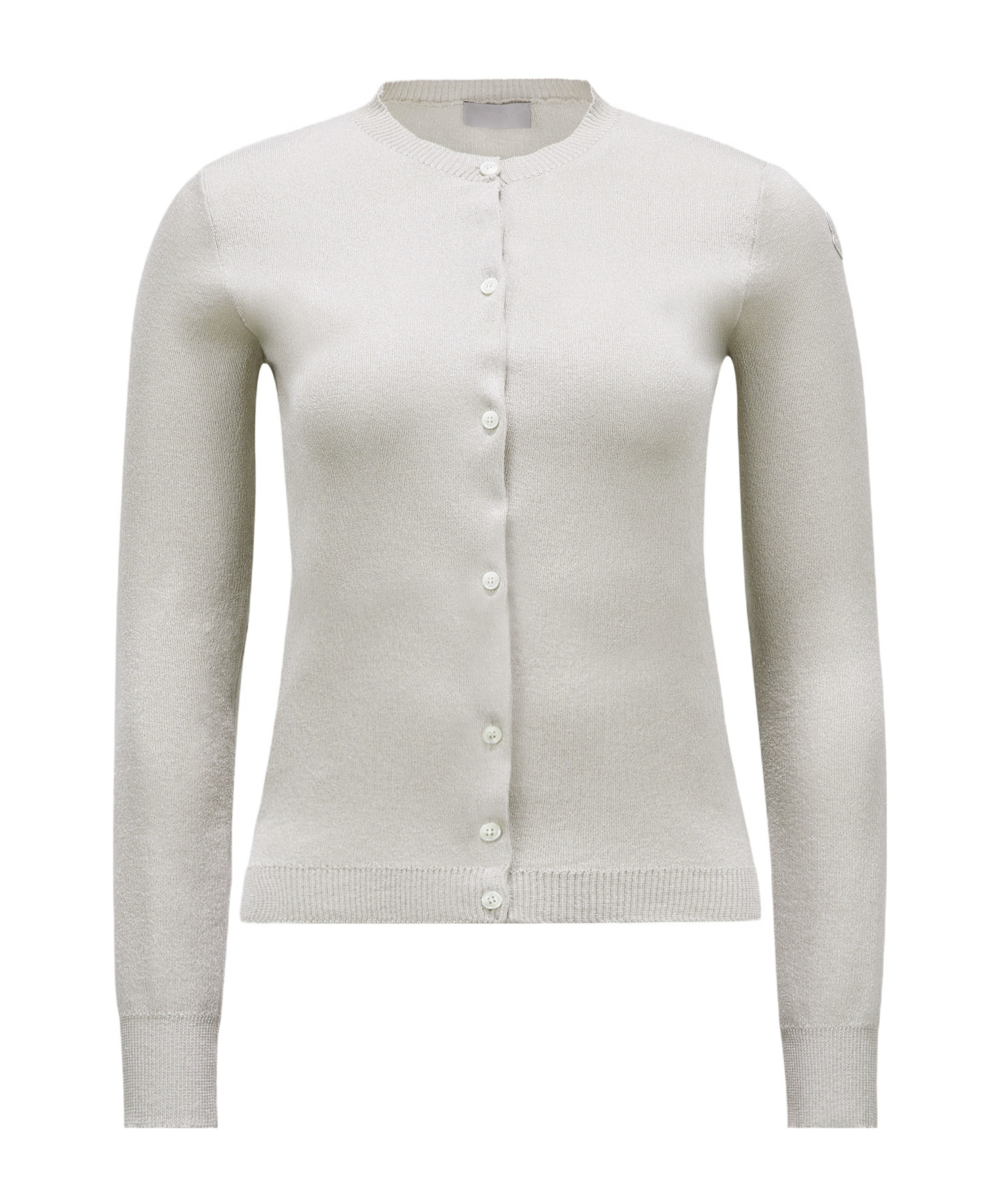 Moncler Logo-patch Metallic Cardigan In White