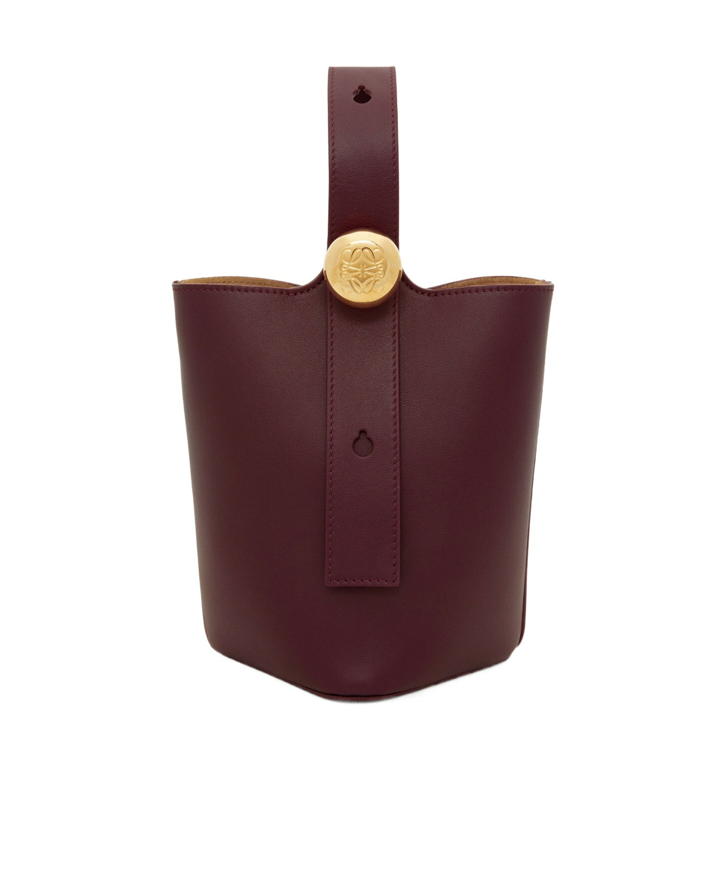 Loewe Mini Pebbled Leather Bucket Bag In Red
