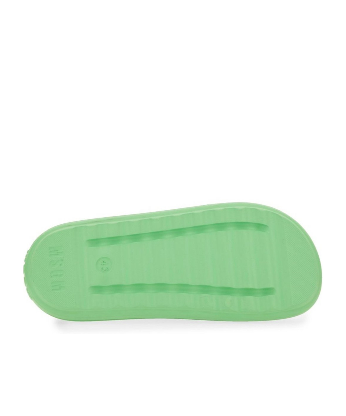 Msgm Debossed-logo Slides In Green
