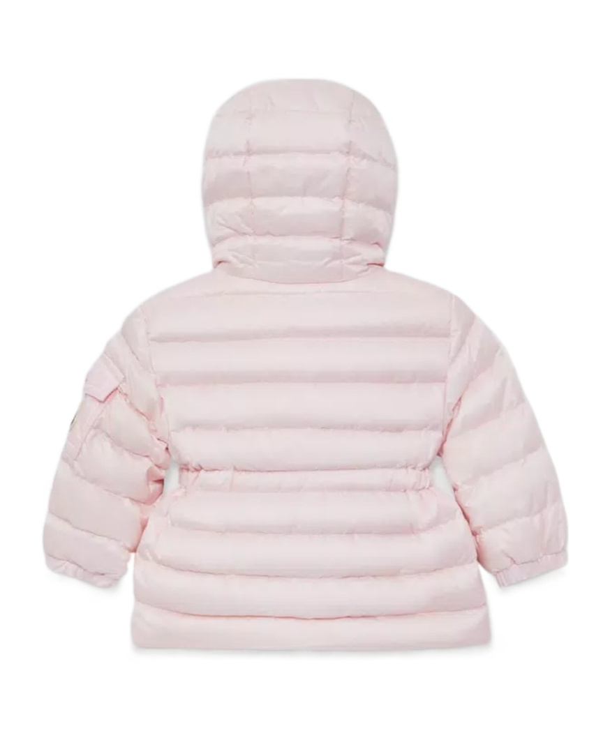 Moncler Logo Hooded Down Jacket In Pink