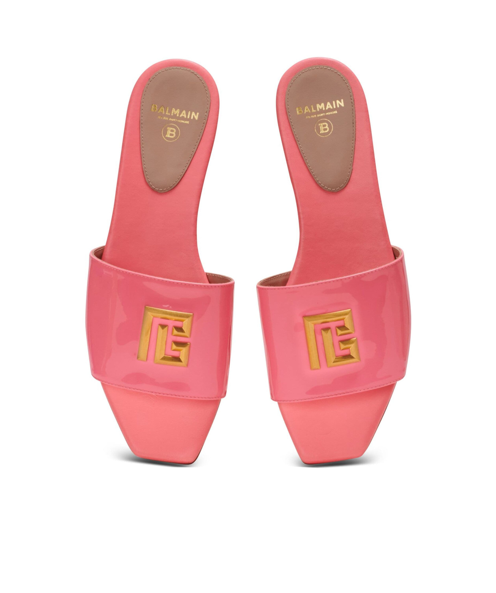 BALMAIN DAFNE PATENT LEATHER MULES