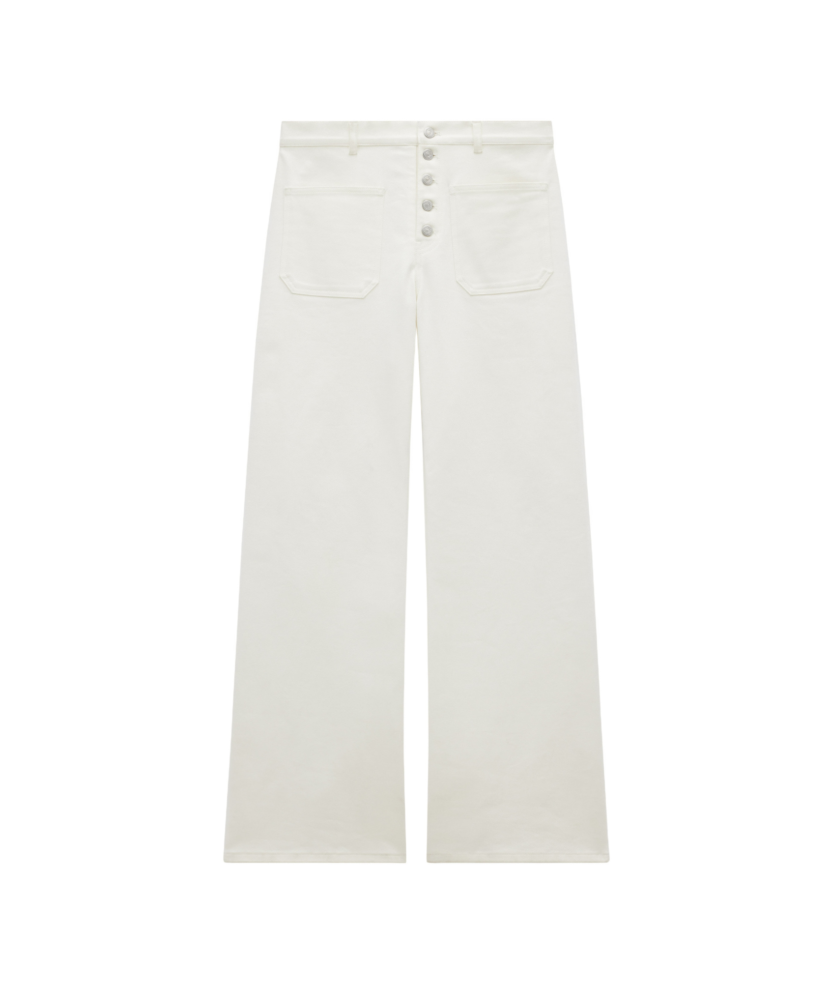 Courrèges Multiflex Denim Bootcut Pants In White
