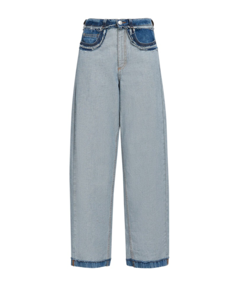 Marni Panelled Mid-rise Wide-leg Jeans In Gray