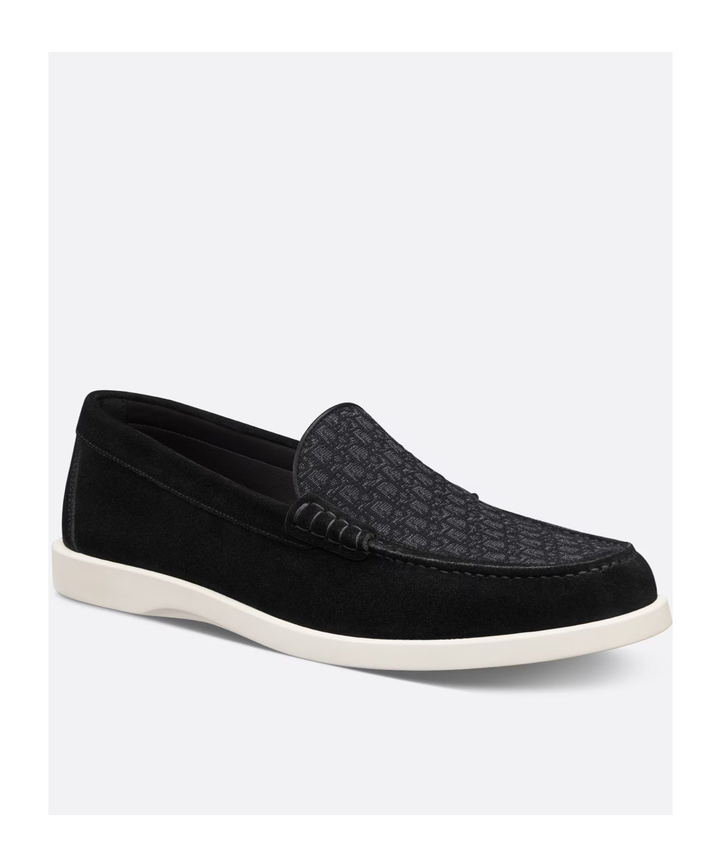 Dior Slip-on Loafer Slippers With Textured Sole In Black