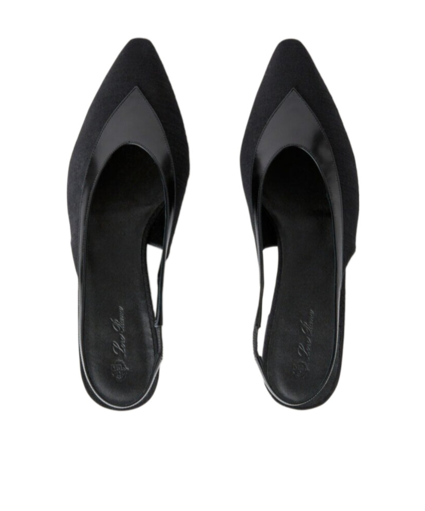 Shop Loro Piana Exposed Heel Flat Shoes In Black