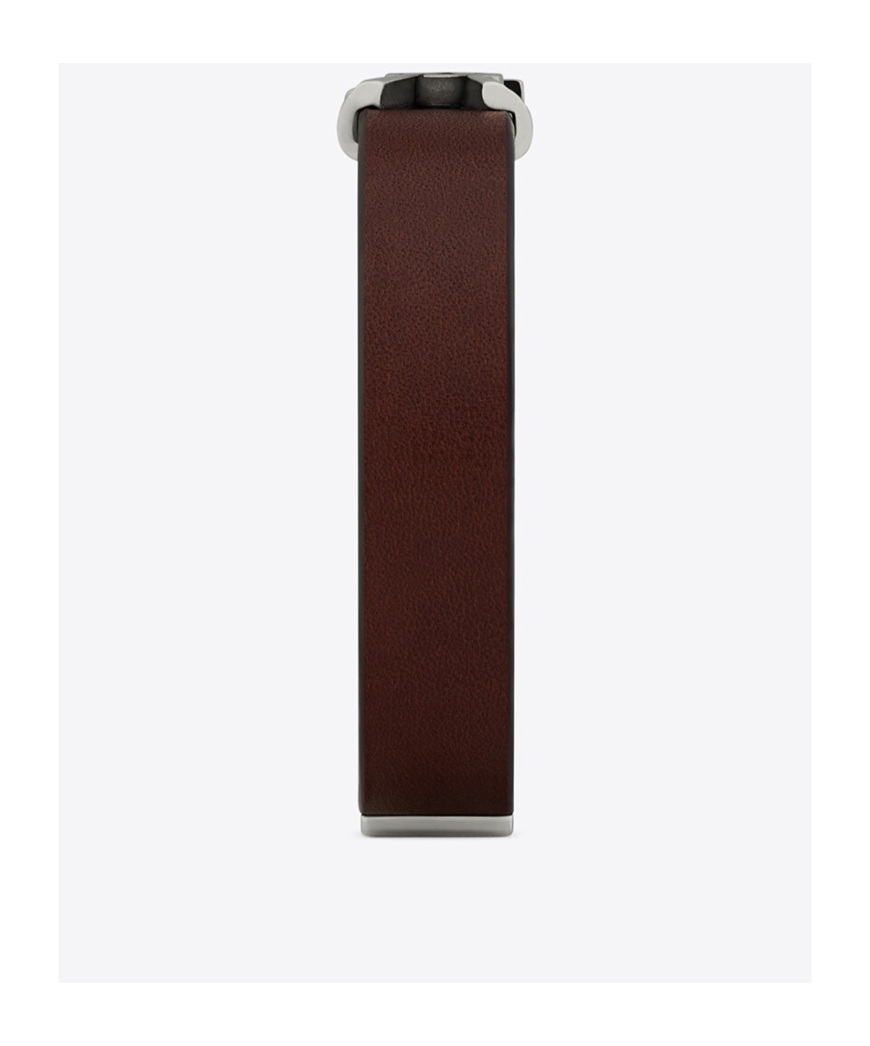 Saint Laurent Cassandre Bracelet In Leather In Yellow