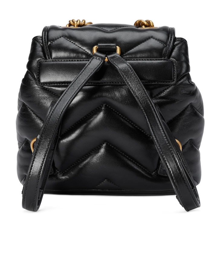 Gucci Gg Marmont Leather Backpack In Black