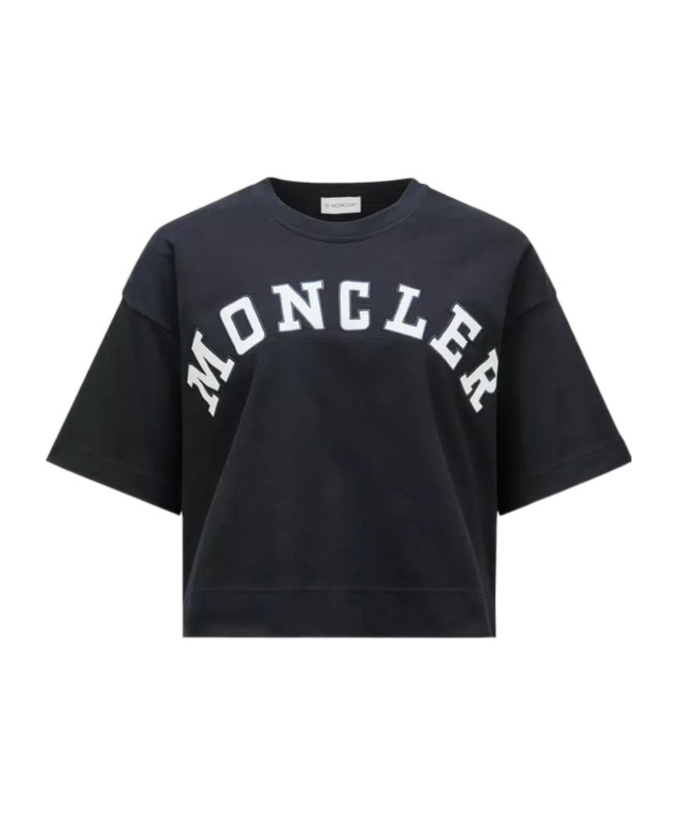 Moncler Short-sleeve T-shirt With Logo In Blue