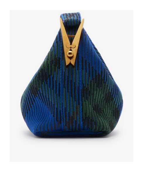 Burberry Medium Peg Check-pattern Shoulder Bag In Blue