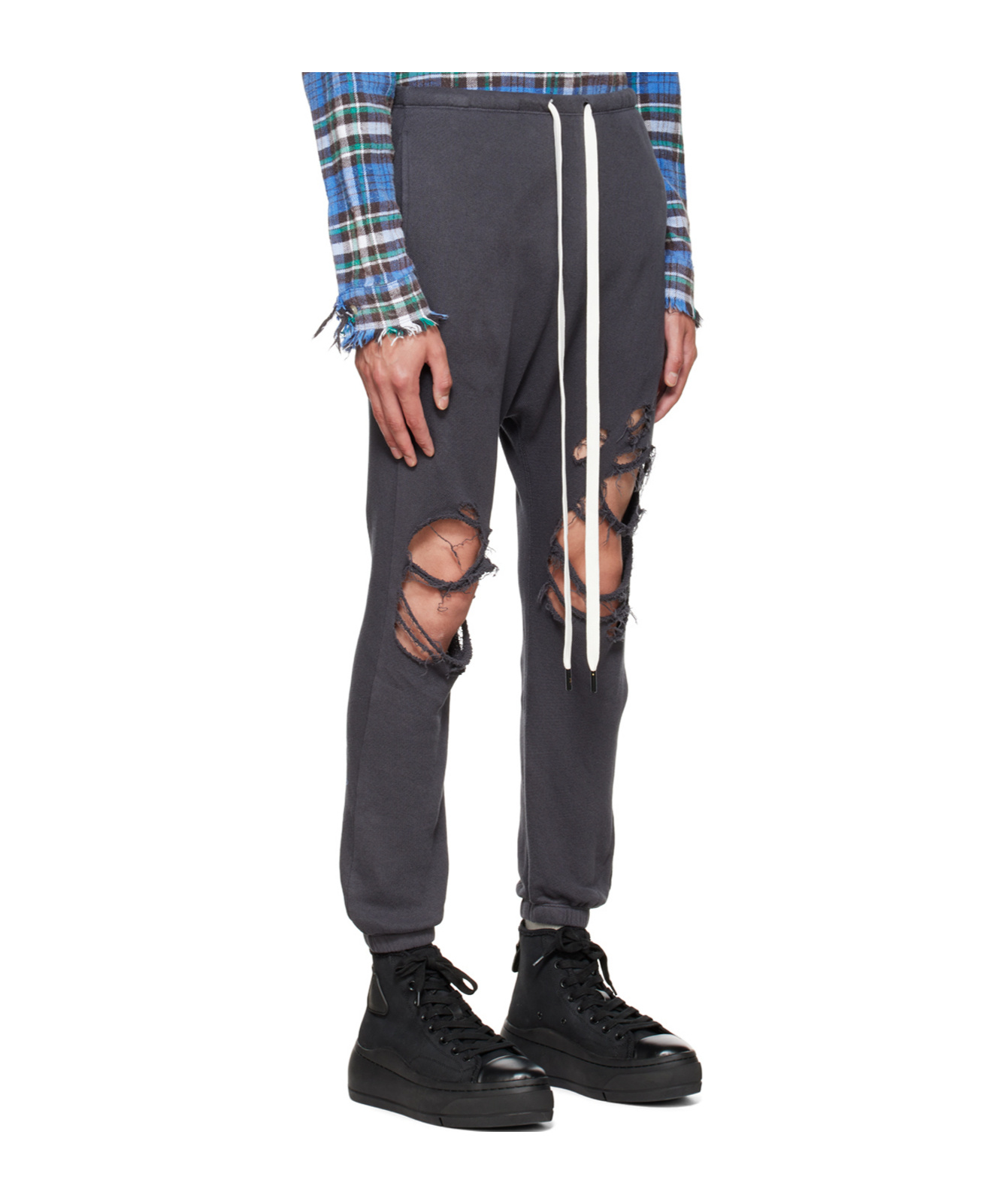 R13 Make Old Effect Casual Pants In Black