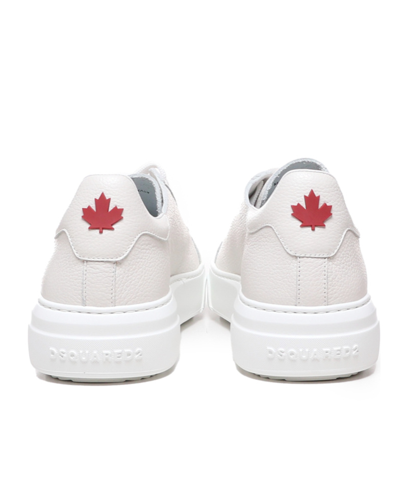 Dsquared2 Man Sneakers White Size 6.5 Leather In White