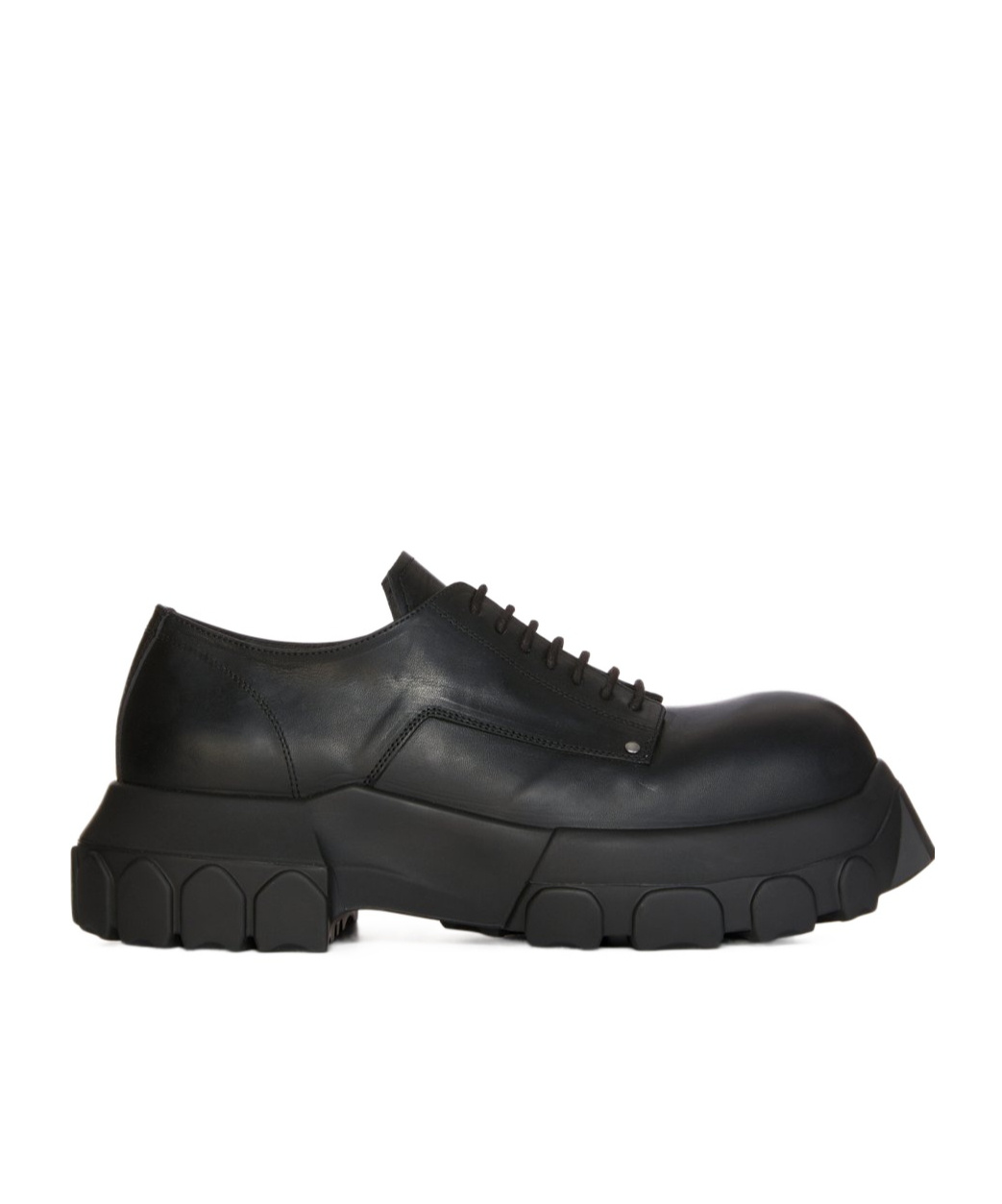 Rick Owens Mens Black Bozo Tractor Platform Leather Oxford Shoes In Black