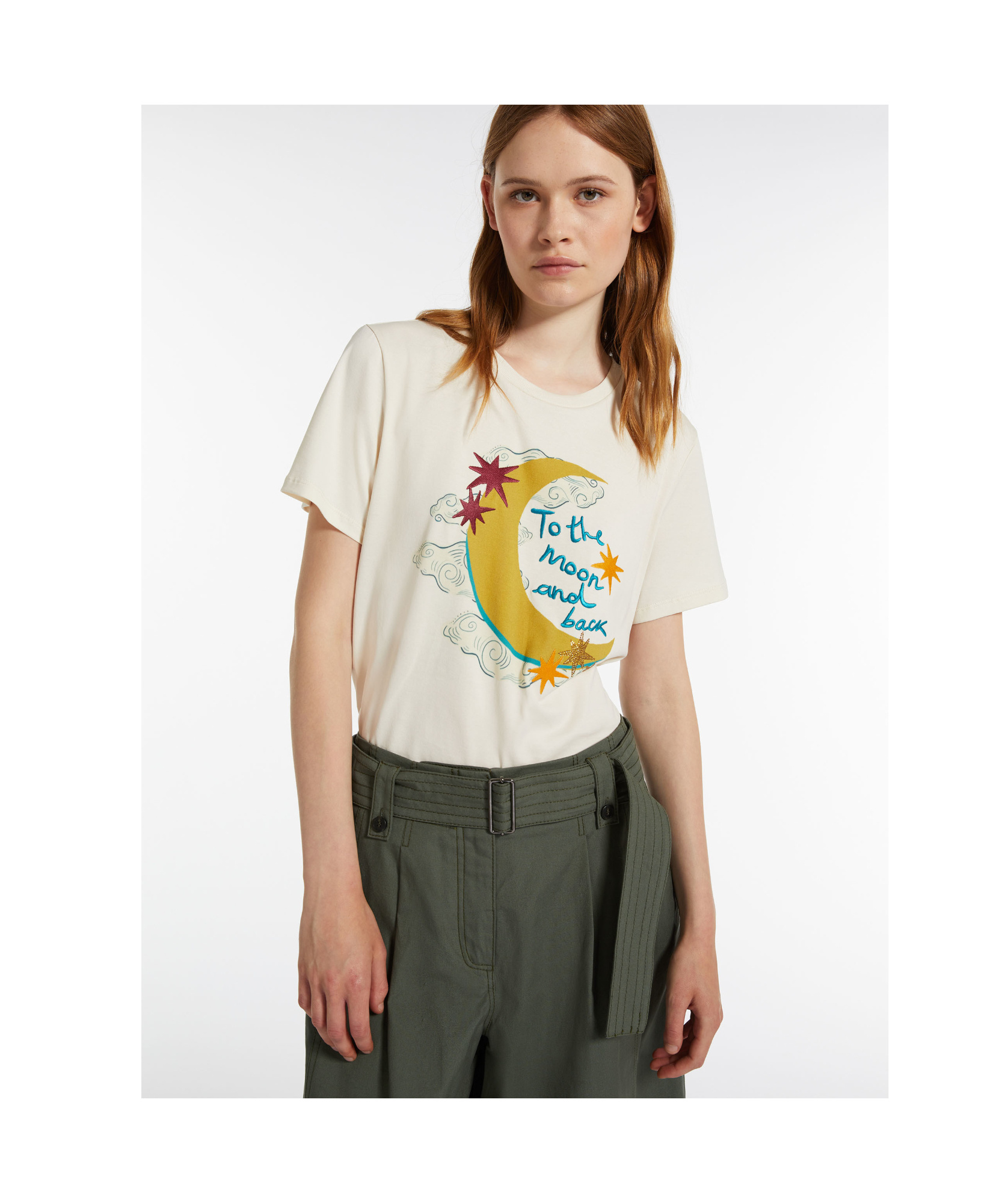 Weekend Max Mara T-shirt With Round Neck And Short Sleeves In White