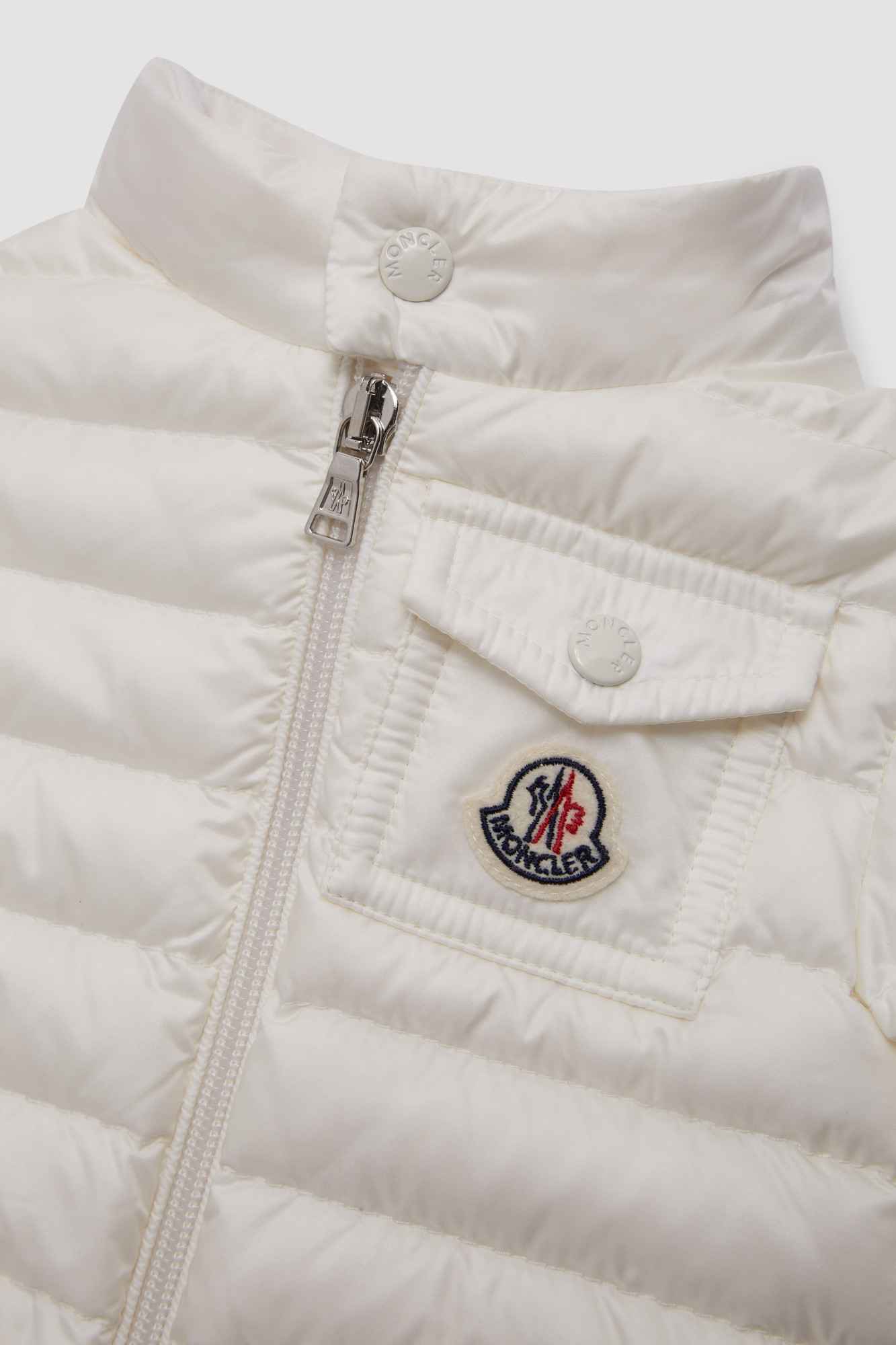 Moncler Logo Down Jacket In White