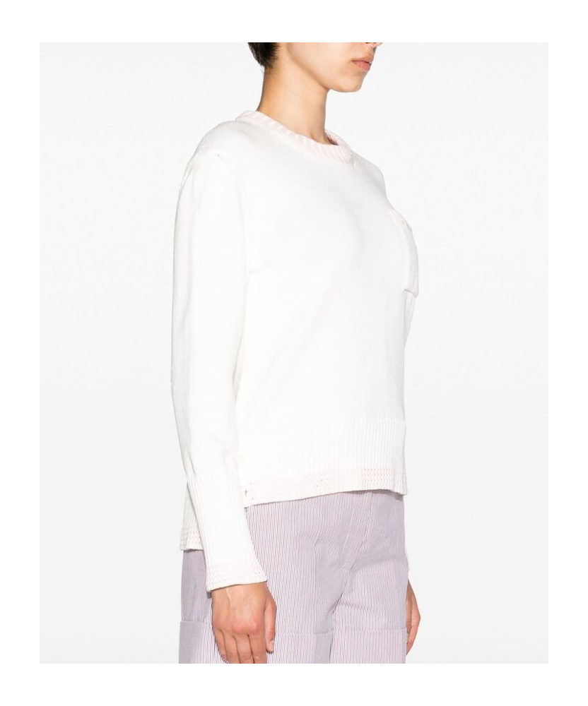 Thom Browne Pointelle-knit 4-bar Jumper In White