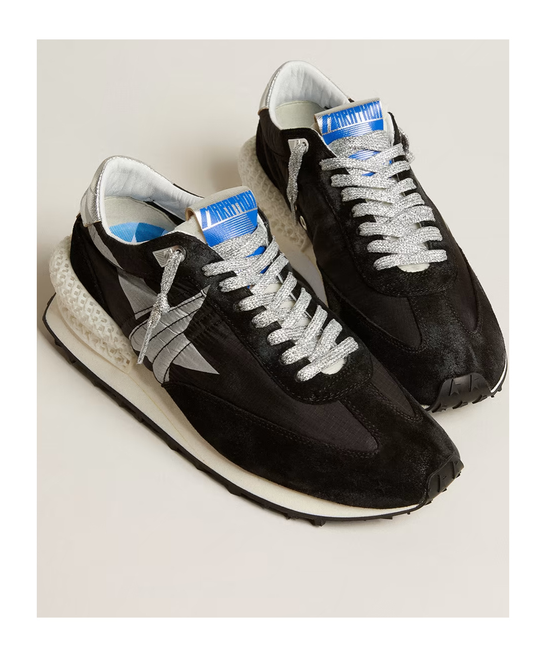 Golden Goose Marathon Sneakers In Nylon With Star Logo In Black