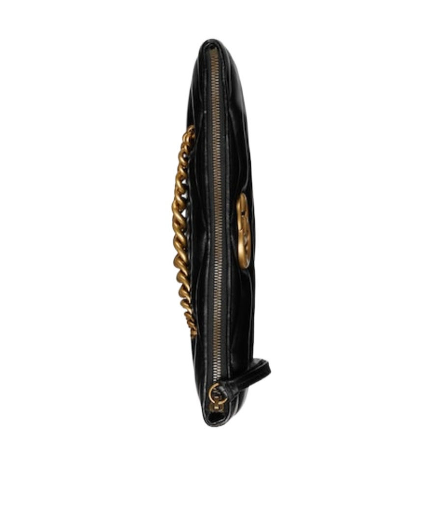 Gucci Gg Marmont Leather Clutch In Black