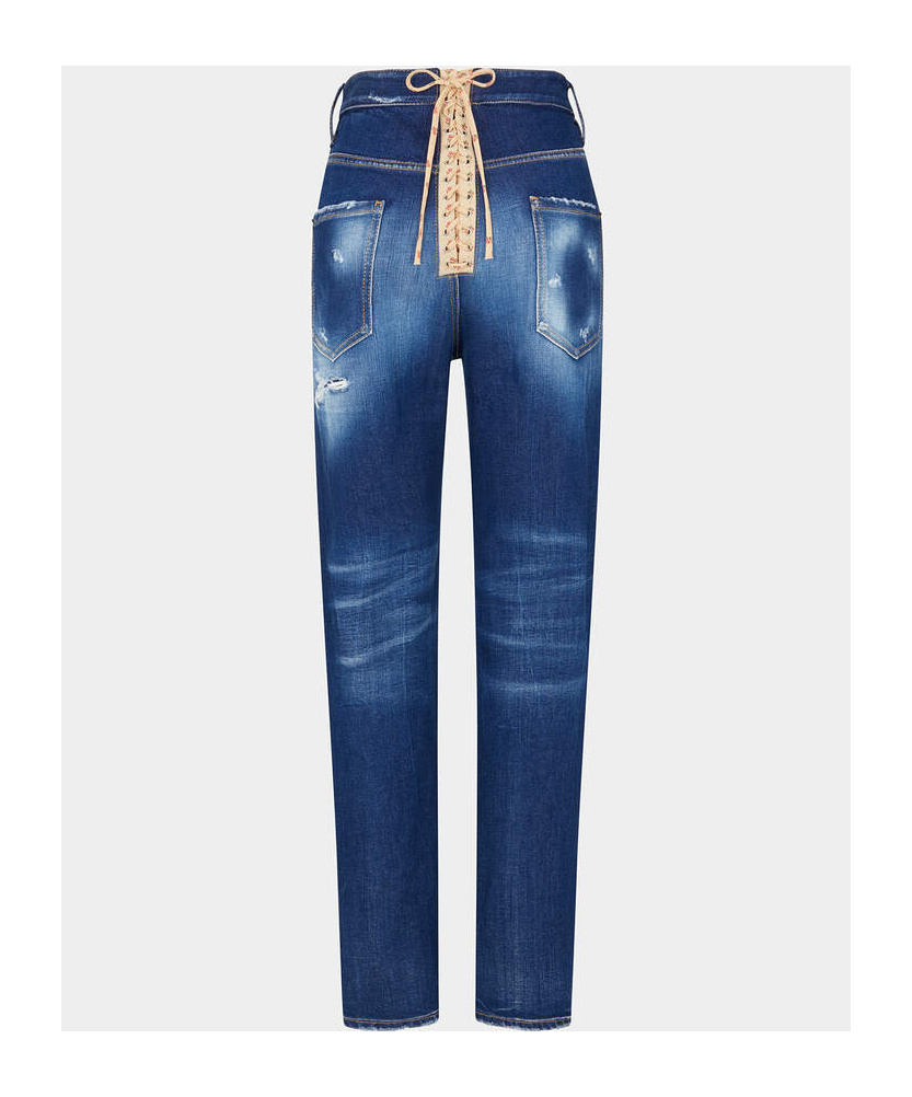 Shop Dsquared2 Side-stripe Straight-leg Jeans In Blue