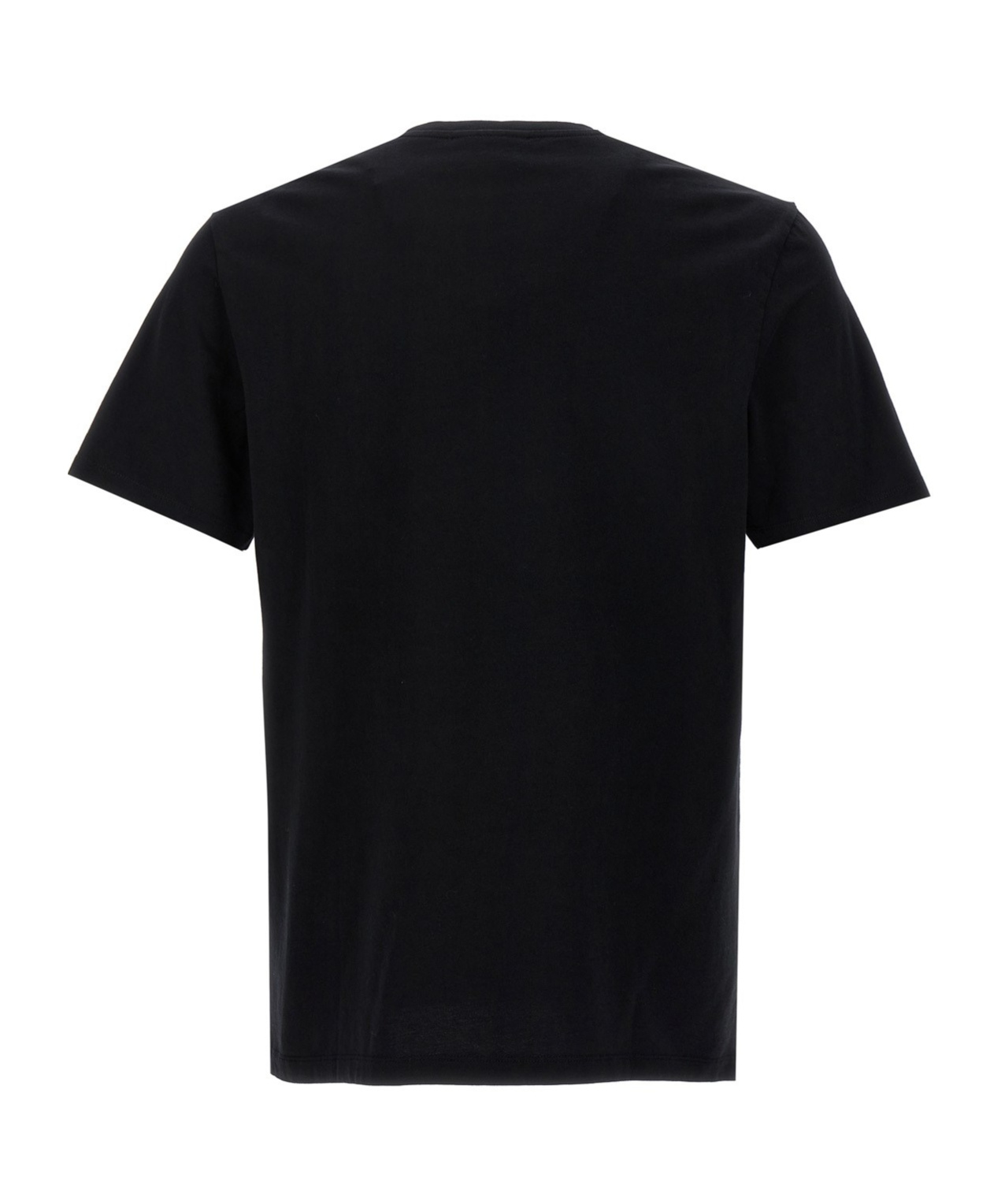 Maison Kitsuné Black T-shirt With Fox Head Patch In Cotton In Black
