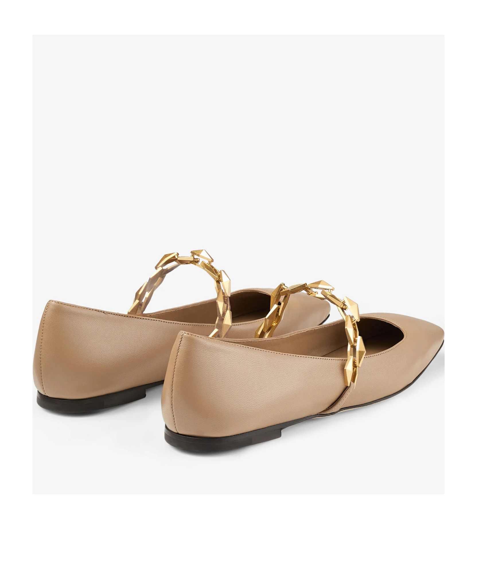 Jimmy Choo Beige Diamond Tilda Ballerina Flats In Nude