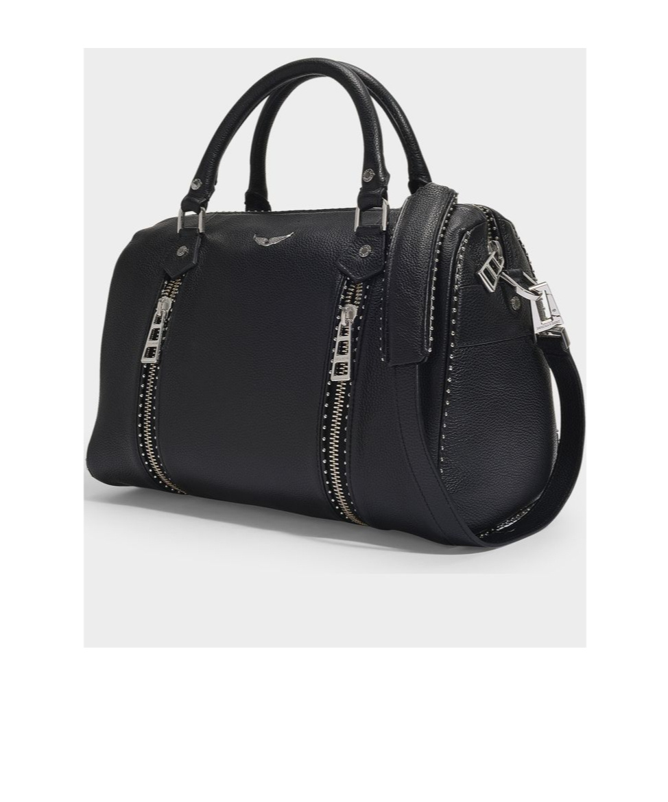 Zadig & Voltaire Zadig Voltaire Logo Plaque Zipped Medium Tote Bag In Black