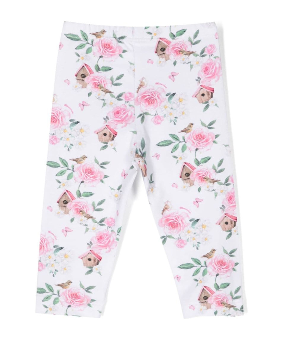 Monnalisa Floral-print Jersey Leggings In White