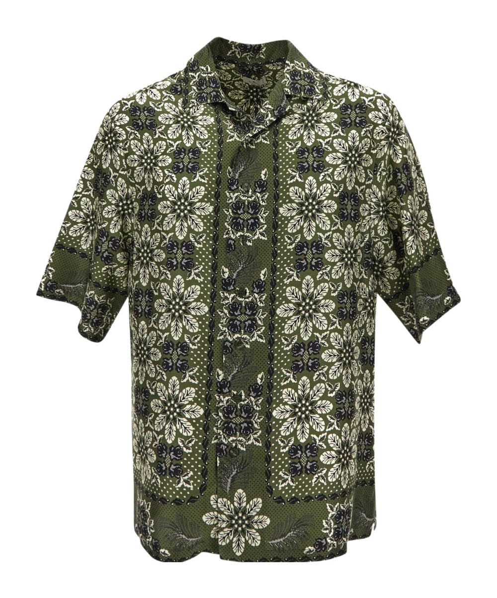 Etro Floral-print Silk Shirt In Green
