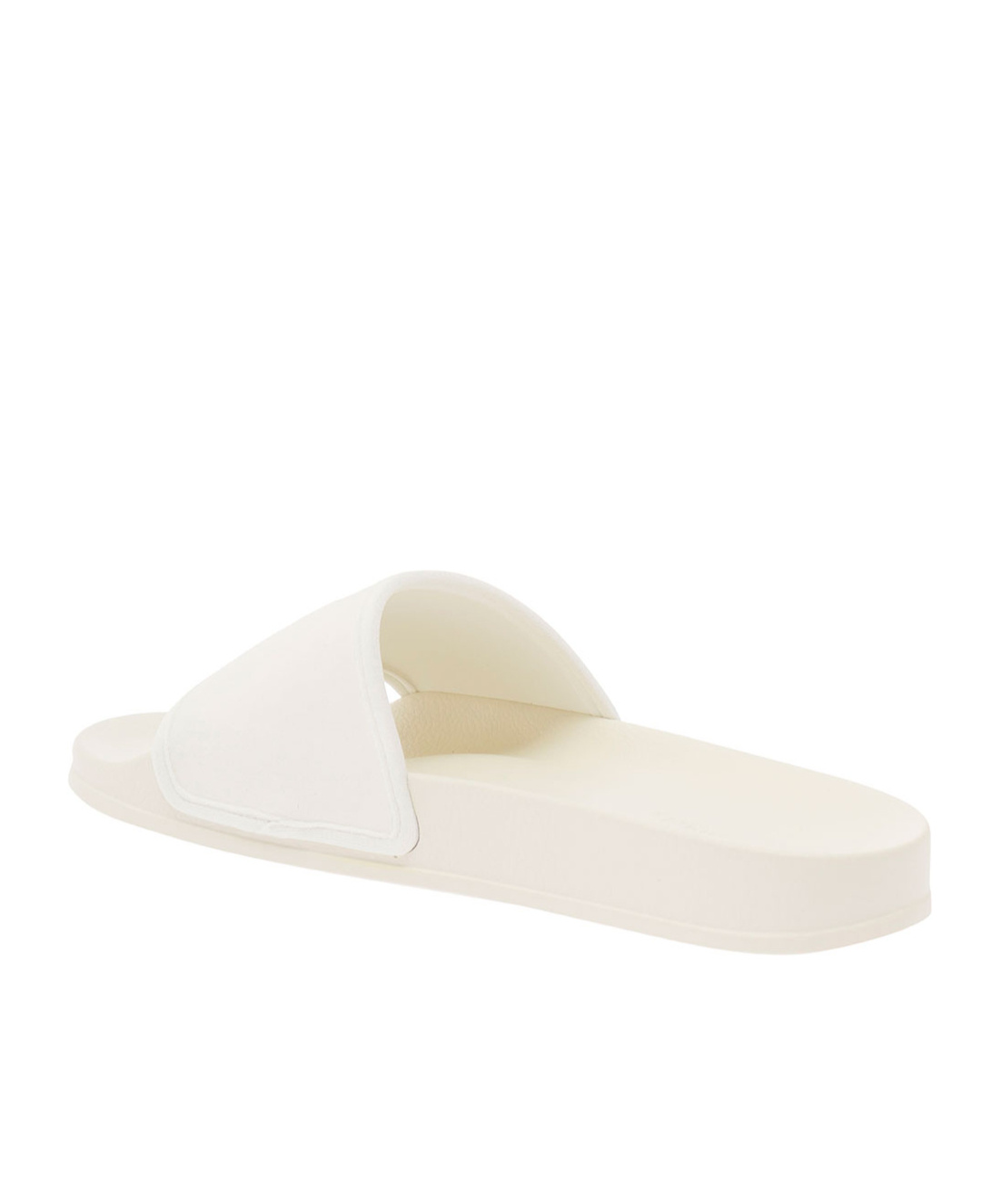 Palm Angels White Pool Slider With Flame Logo Detail In Rubber Man In White