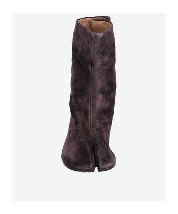 Maison Margiela Ankle Block Heel Round Toe Boots In Black