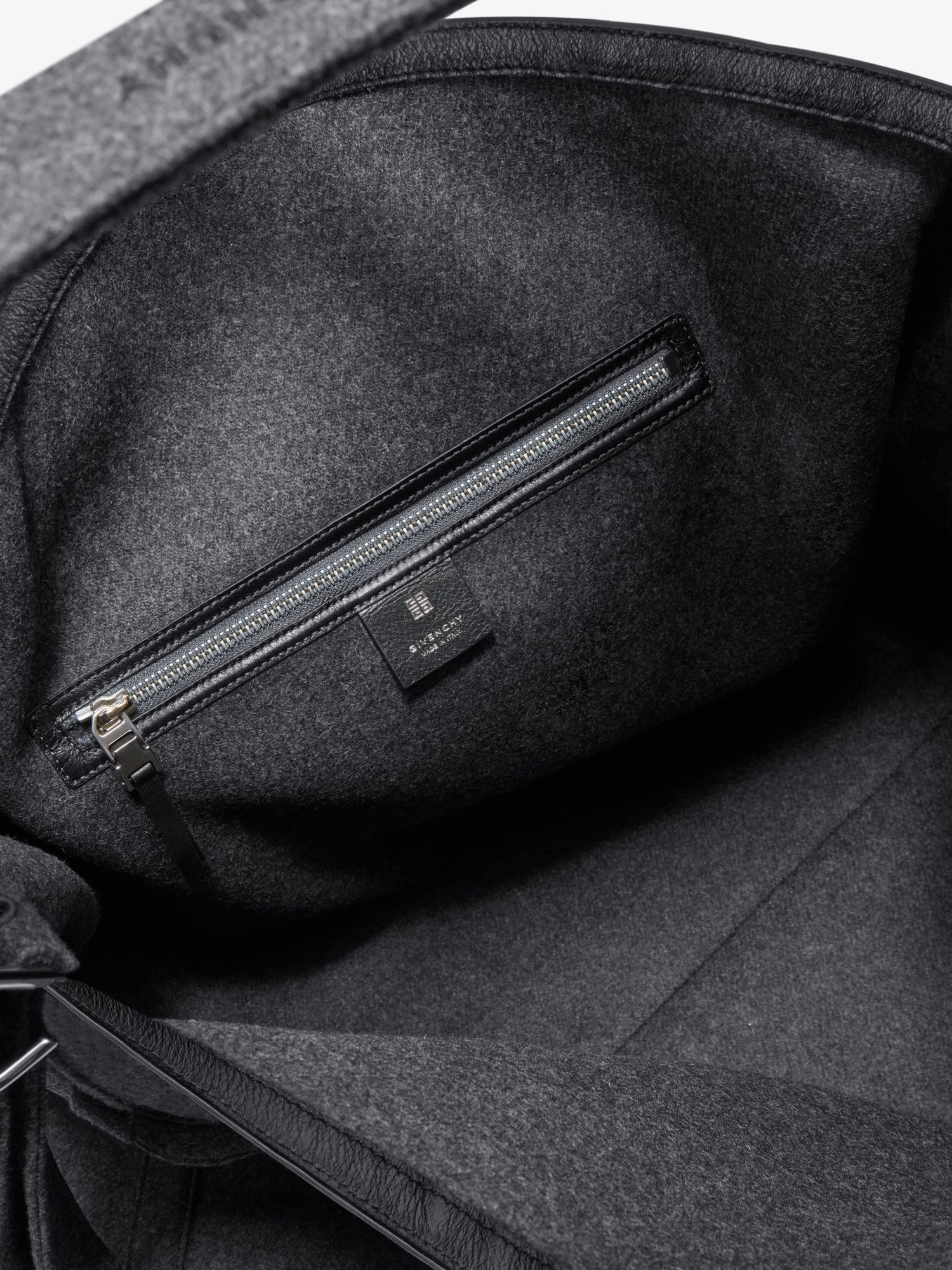 Givenchy Large Voyou Woolen Shoulder Bag In Gray