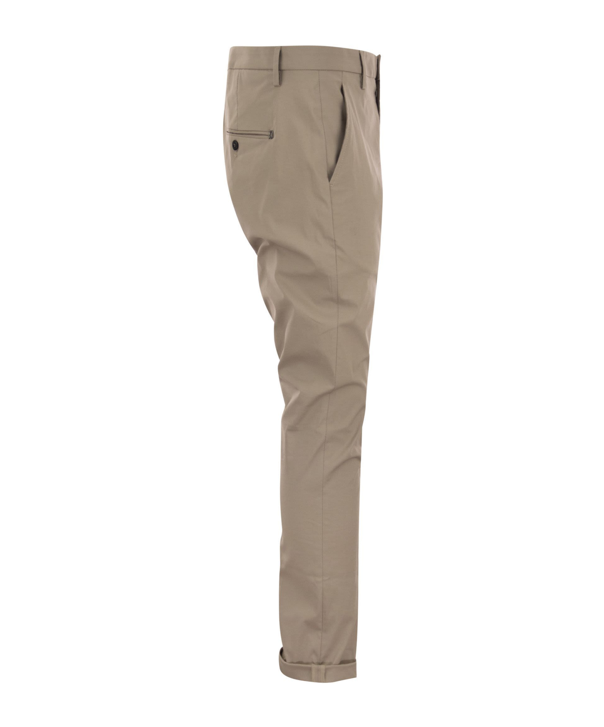 Dondup Mid-rise Straight Leg Trousers In Gray