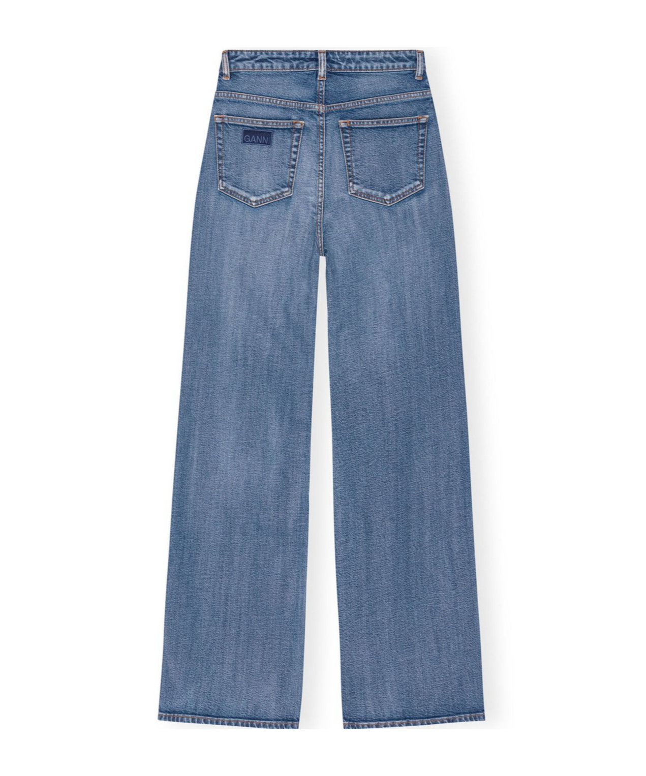 Ganni Andi High-rise Wide-leg Jeans In Blue