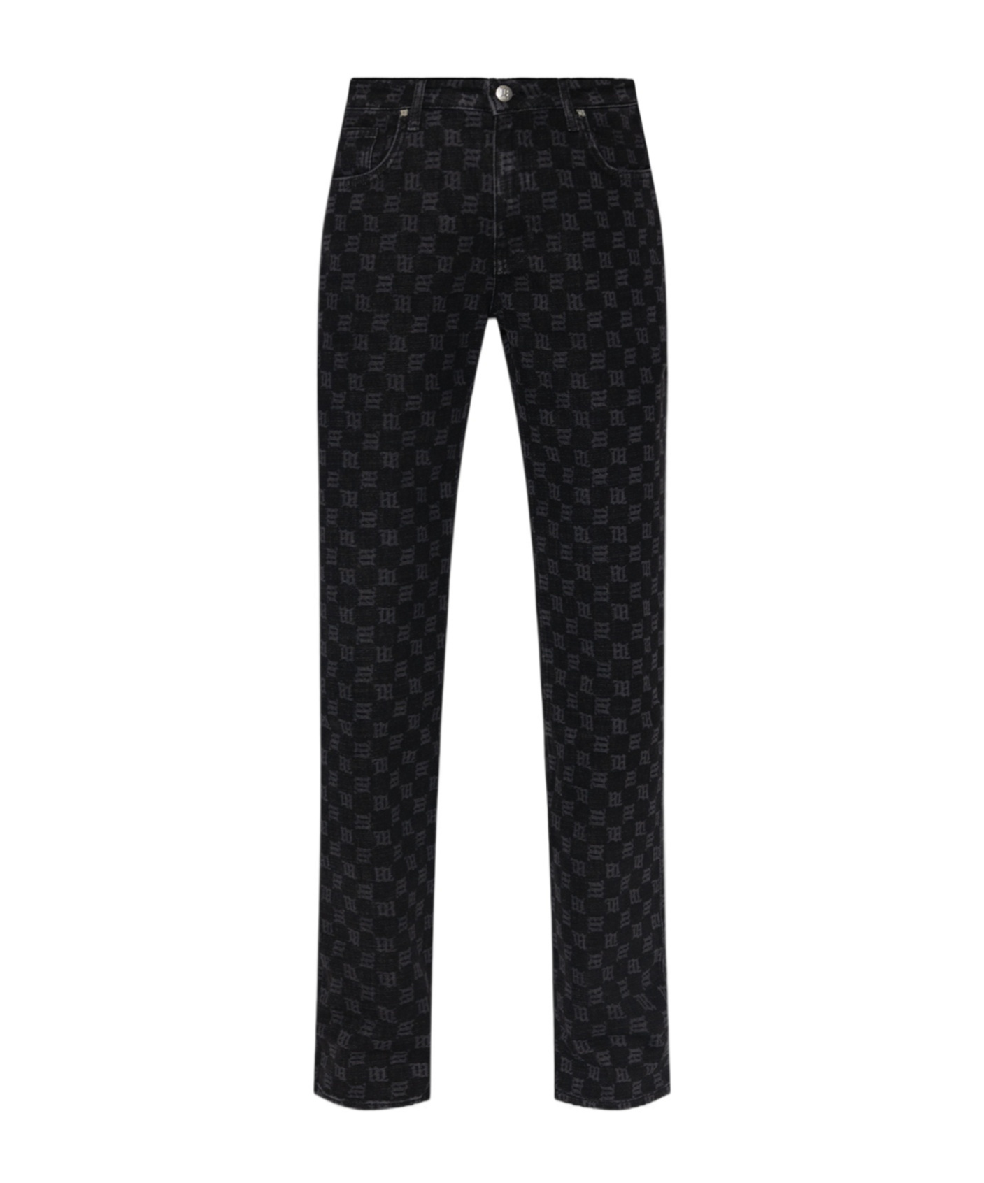 Misbhv Signature Monogram Straight Jeans In Black