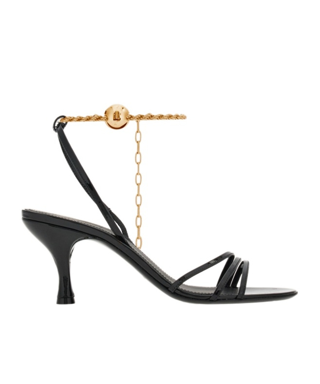 Ferragamo Salvatore Cable-link Chain Open-toe Sandals In Black