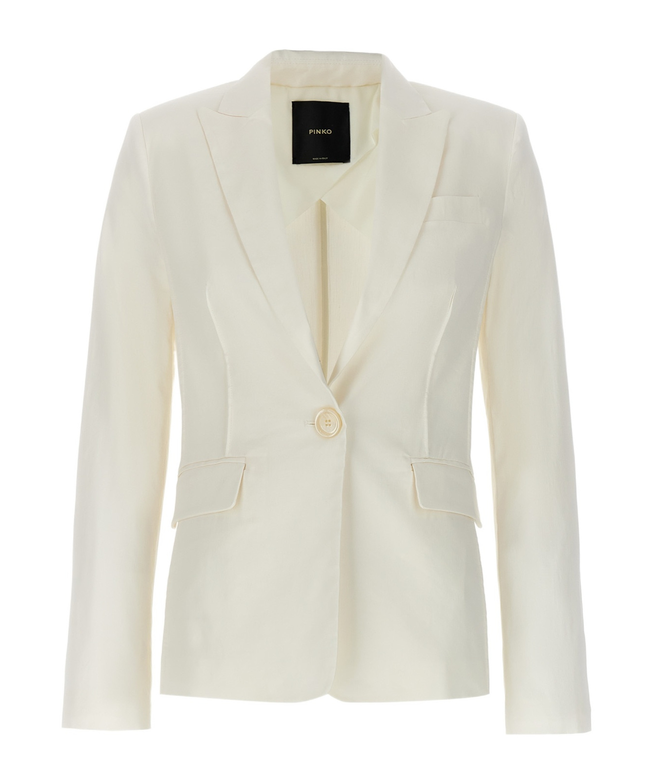 Pinko Ghera Linen-blend Blazer In White